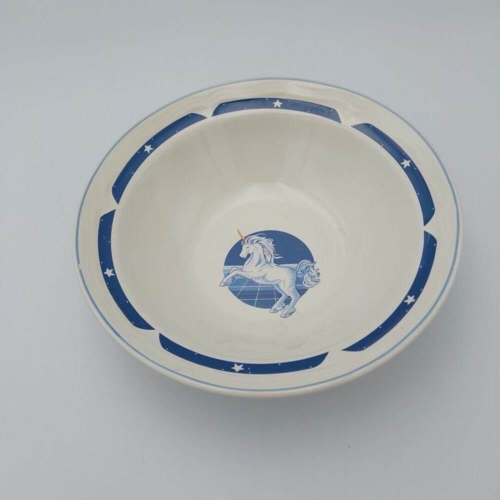 Tienshan Blue Unicorn Soup Salad Bowls Stoneware‎ Replacement Vtg